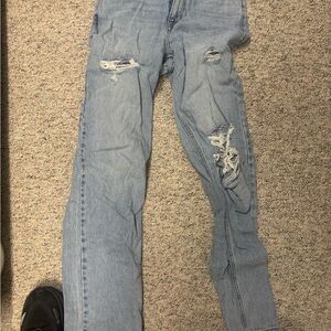 Women's Light Blue Distressed Ripped Jeans